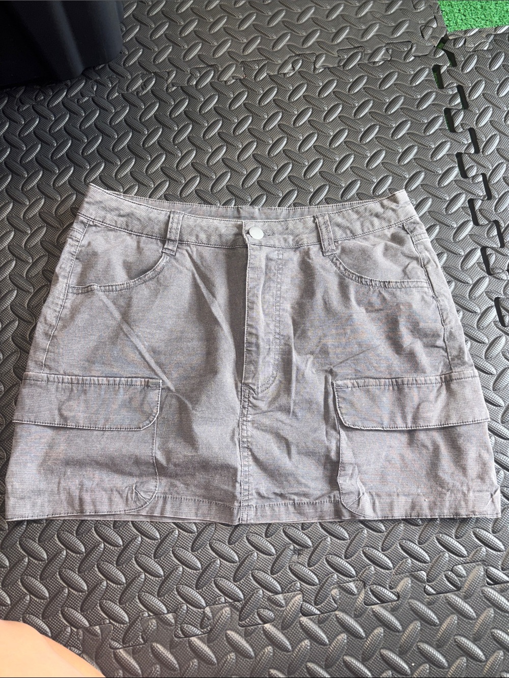 Altar’d State Gray Utility Cargo Mini Skirt - Women